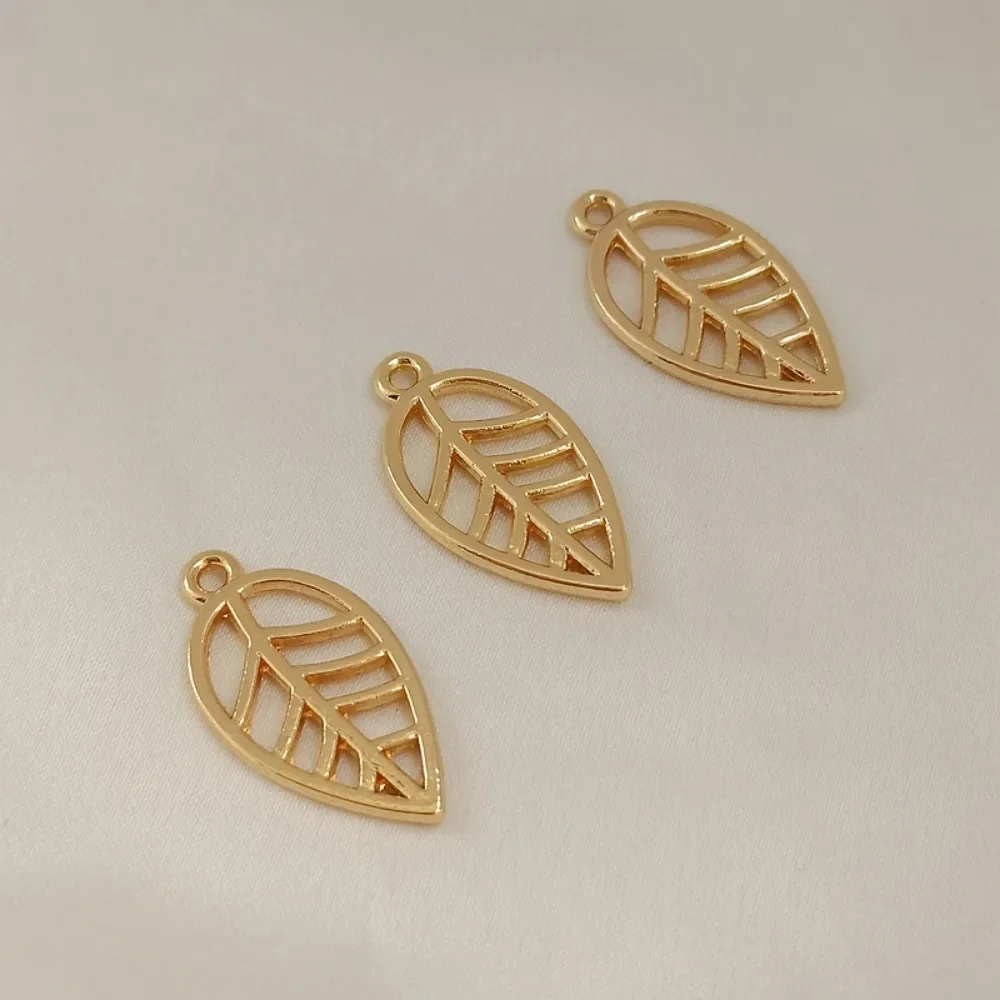 

14K Gold-plated Hollowed-out Leaf Pendant, Exquisite Bracelet, Necklace Pendant, Handcrafted DIY Jewelry Accessory