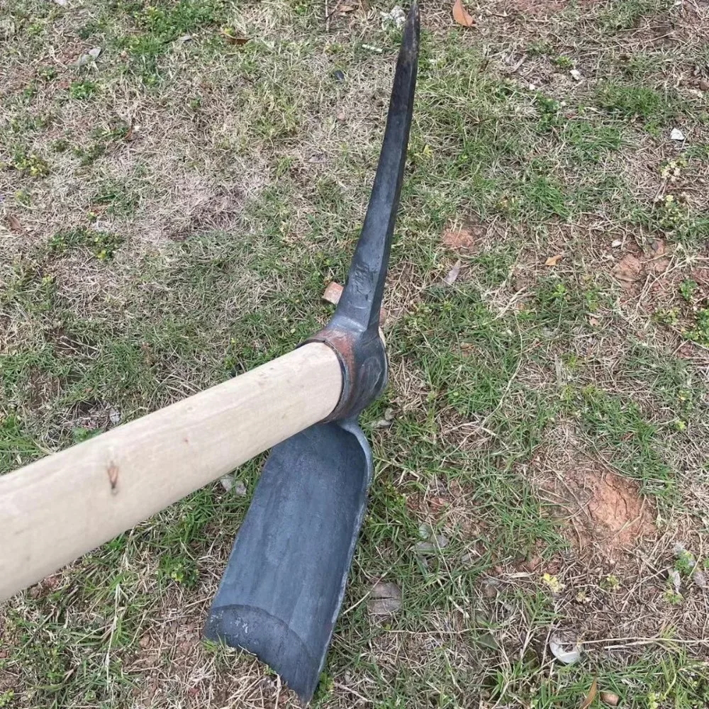 Geschmiedete landwirtschaftliche Hacken aus Manganstahl, Outdoor-Pflughacken, multifunktionale Spitzhacke, Grabhacke, Garten-Handwerkzeuge – Detail 5