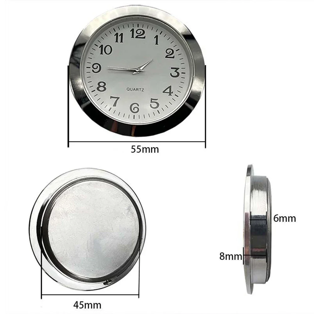 Mini Clock Insert Quartz Movement Round 55mm Round Clock Head Insert Roman Inlaid Handicraft Alloy Watch Head Clocks Replacement