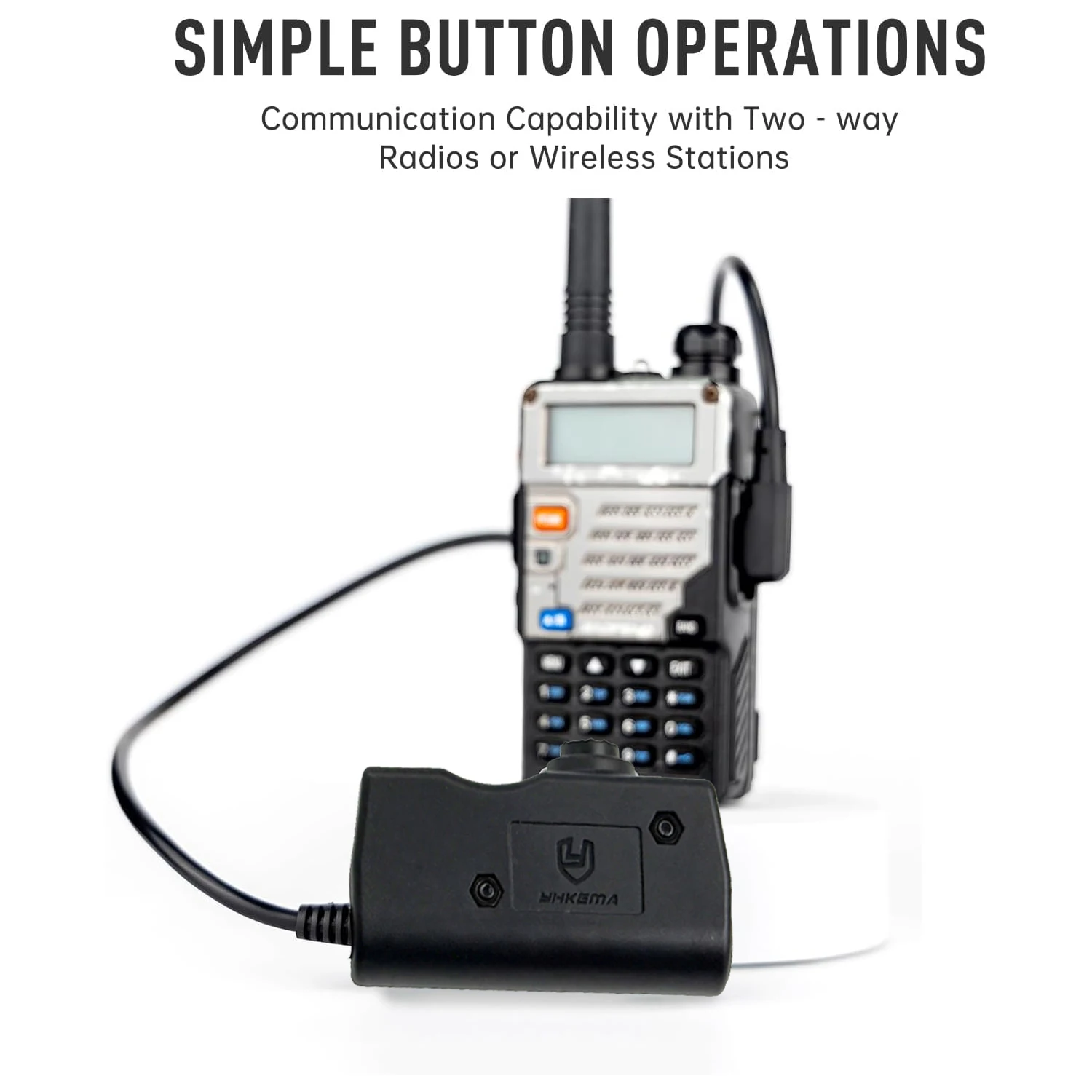 YHKEMA U94 Tactical Kenwood, Baofeng Version PTT Standard 7.0 Plug for Radio Adapter Black view 4