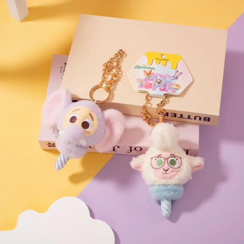 Oryginalny breloczek pluszowy Disney Zootopia Judy i Nick, breloczek pluszowy lizak, kawaii super słodki breloczek, zawieszka do torby, prezent świąteczny