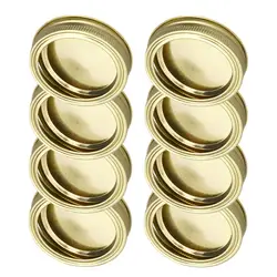 24Pcs 86mm Split-Type Wide Mouth Sealing Jars Lids Canning Caps Leak Proof Seal Rings Replacement Cover, Golden