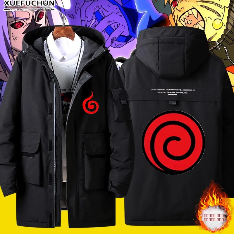 

Куртка-пуховик с логотипом Аниме Узумаки, молодежная модная утепленная хлопковая куртка, верхняя одежда для молодых мужчин, теплая пушистая куртка с принтом