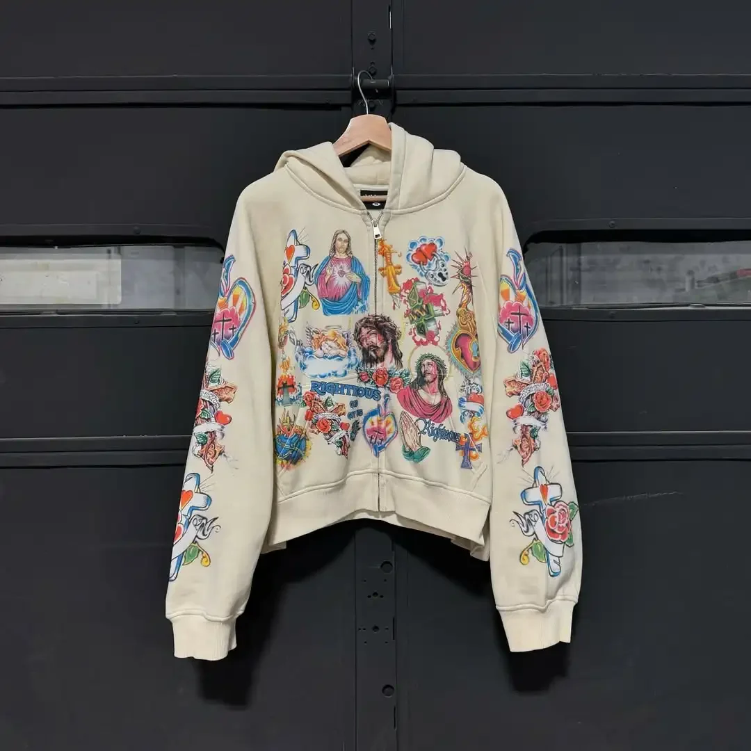 Sweat-shirt à capuche imprimé de dessin animé, rétro américain, gothique, Rock Rock, Y2K, ample, multifonctionnel, sport, Couple