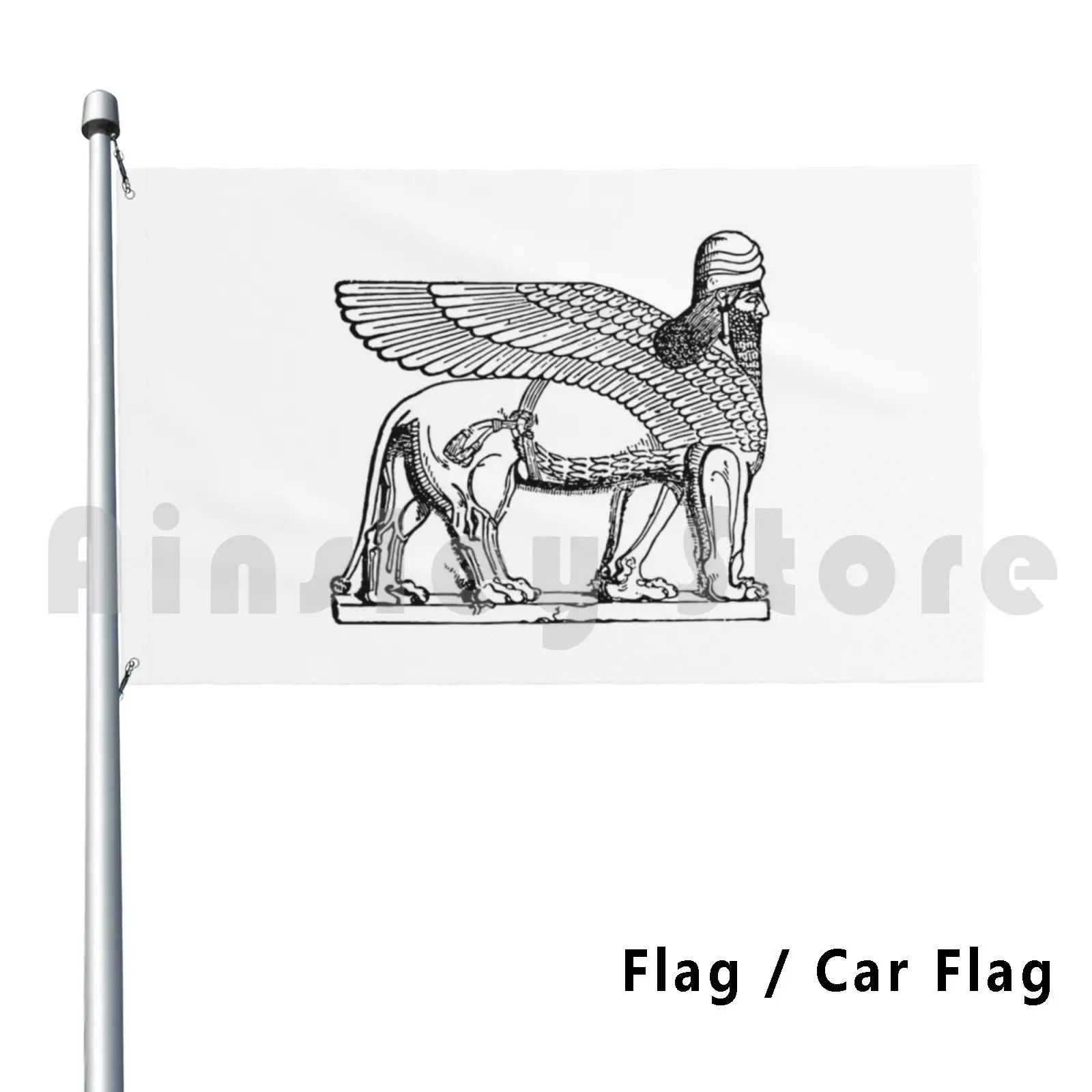 High Resolution Nergal The God Of Plague And War Mesopotamian Religion Flag Car Flag Funny High