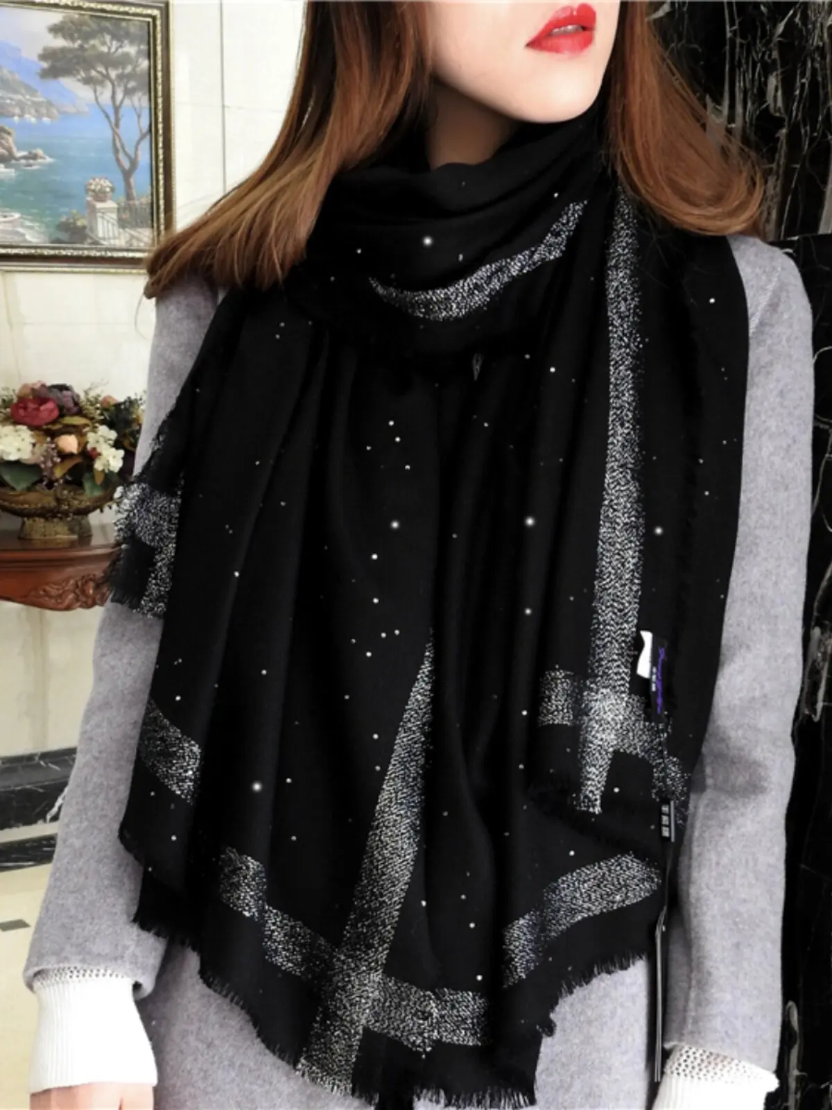 Echarpe-en-laine-scintillante-pour-femme-echarpe-en-laine-chatoyante-grande-taille-poncho-d'automne-foulard-feminin-bufanda