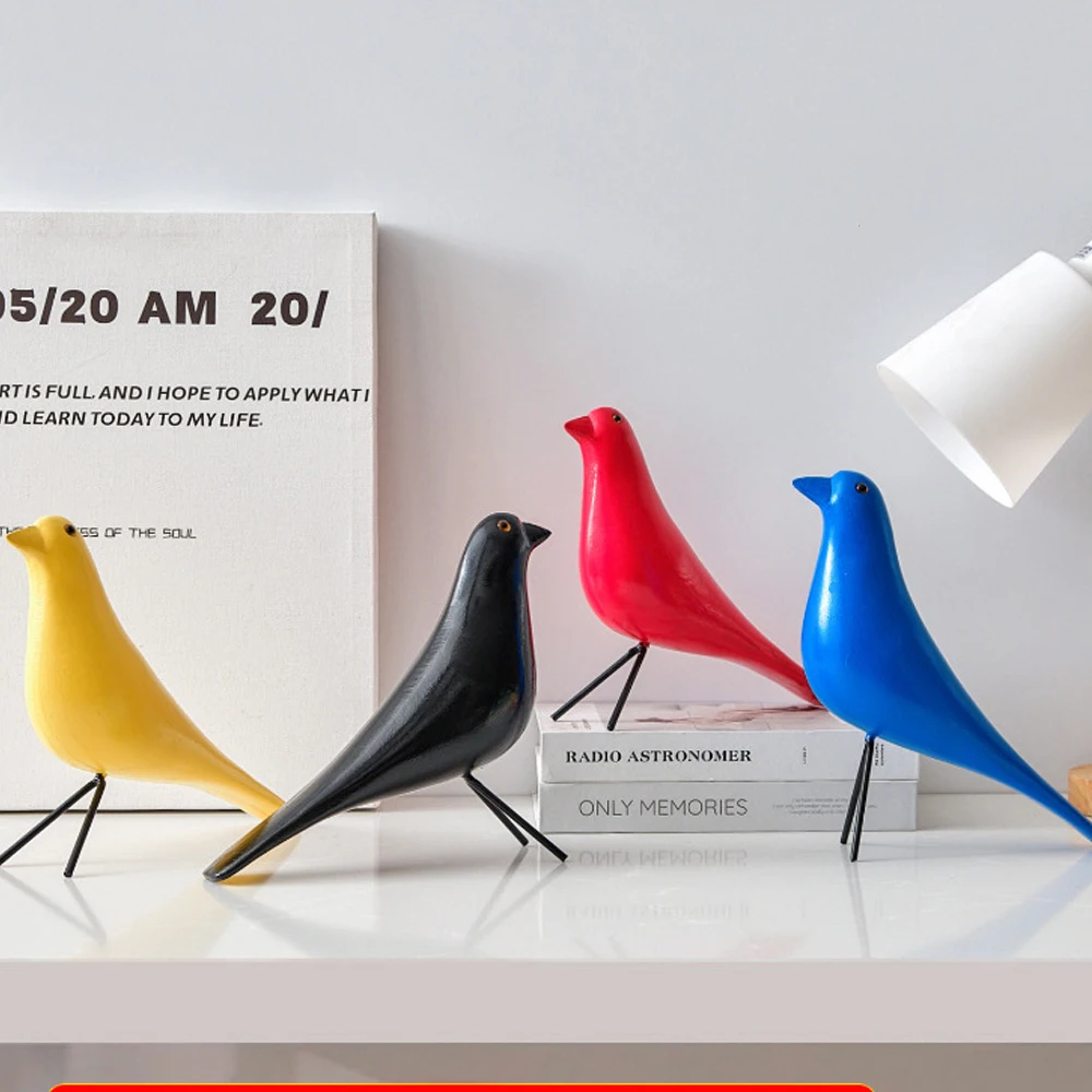 Nordic Beech Bird Wood Pigeon Ornaments Aesthetic Sculptures Design Decoration Solid Bedroom Supplies Gift Table Accessories