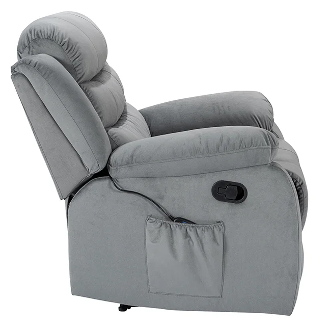 

China Suppliers Modern Functional Luxury Living Room Furniture Set Grey Fabric Single Seater Recliner Sofa