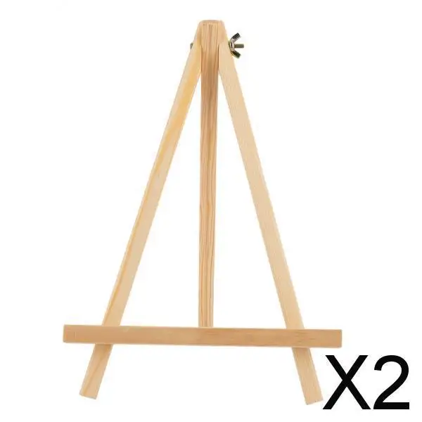 2X Wood Adjustable Easel Photo Stand Holder for DIY Kid Art Painting 14x20cm