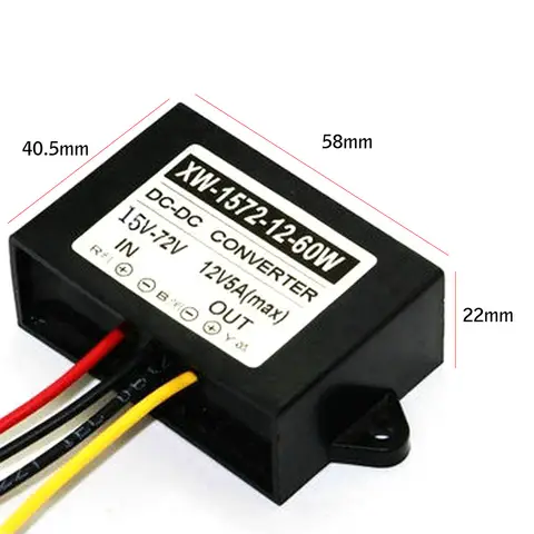 Waterproof IP67 DC DC Converter Regulator DC15-72V 24V 36V 48V Step DOWN to 12V 5A 60W Module Car Power Supply Voltage inverter