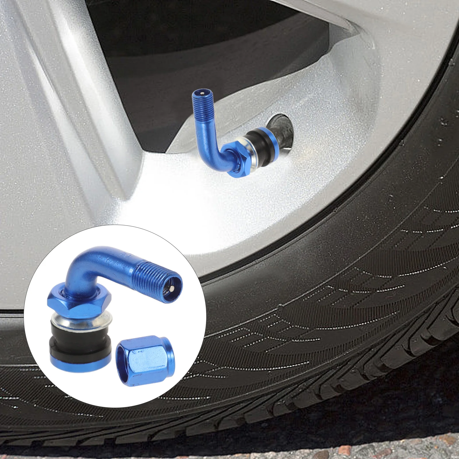 

4Pcs Metal Tire Valve Stems for Tubeless Tires Aluminum Alloy Straight Design Leakproof Valve Stem Replacement for Motorcycle