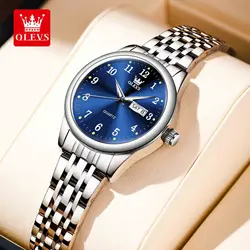 OLEVS Best Selling Trend Elegant Original Women Watch Calendar Luminous Stainless Steel Waterproof Fashion Quartz Ladies Watch