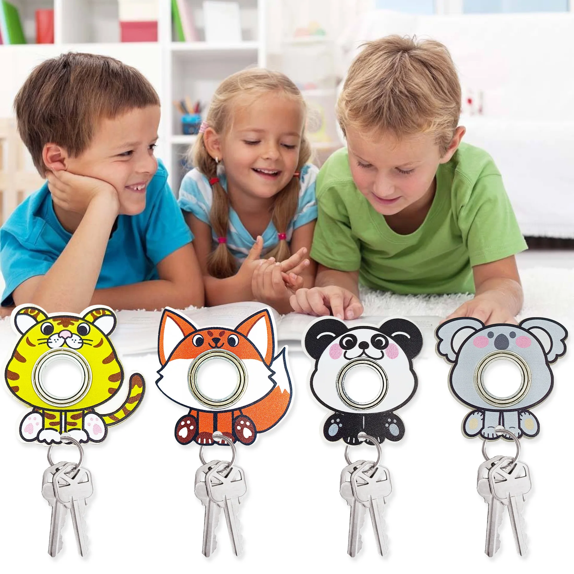 تململ سبينر الإجهاد الإغاثة المفاتيح قلادة الكبار المحمولة ADHD التوحد الغزل الدوران EDC الإصبع اليد سبينر لعبة