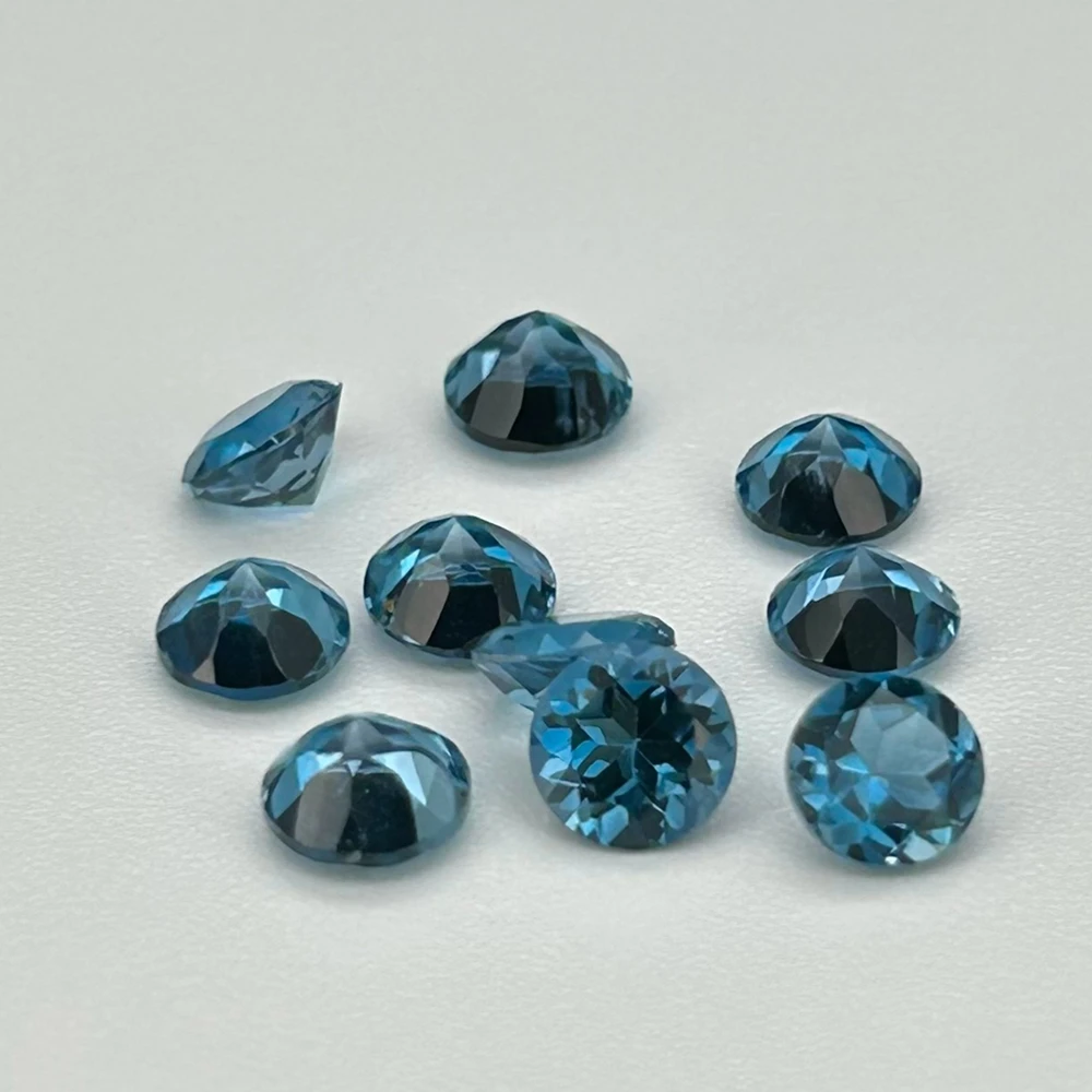 

Round Brilliant Cut 5mm to 10mm Original 100% Natural London Blue Topaz Gemstones