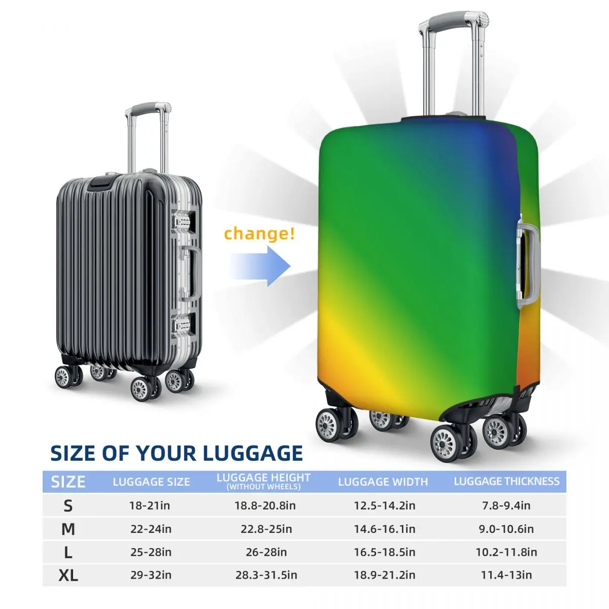 Regenboogtextuur kofferhoes LGBT Pride Flag Business Flight elastische bagage-accessoires beschermer