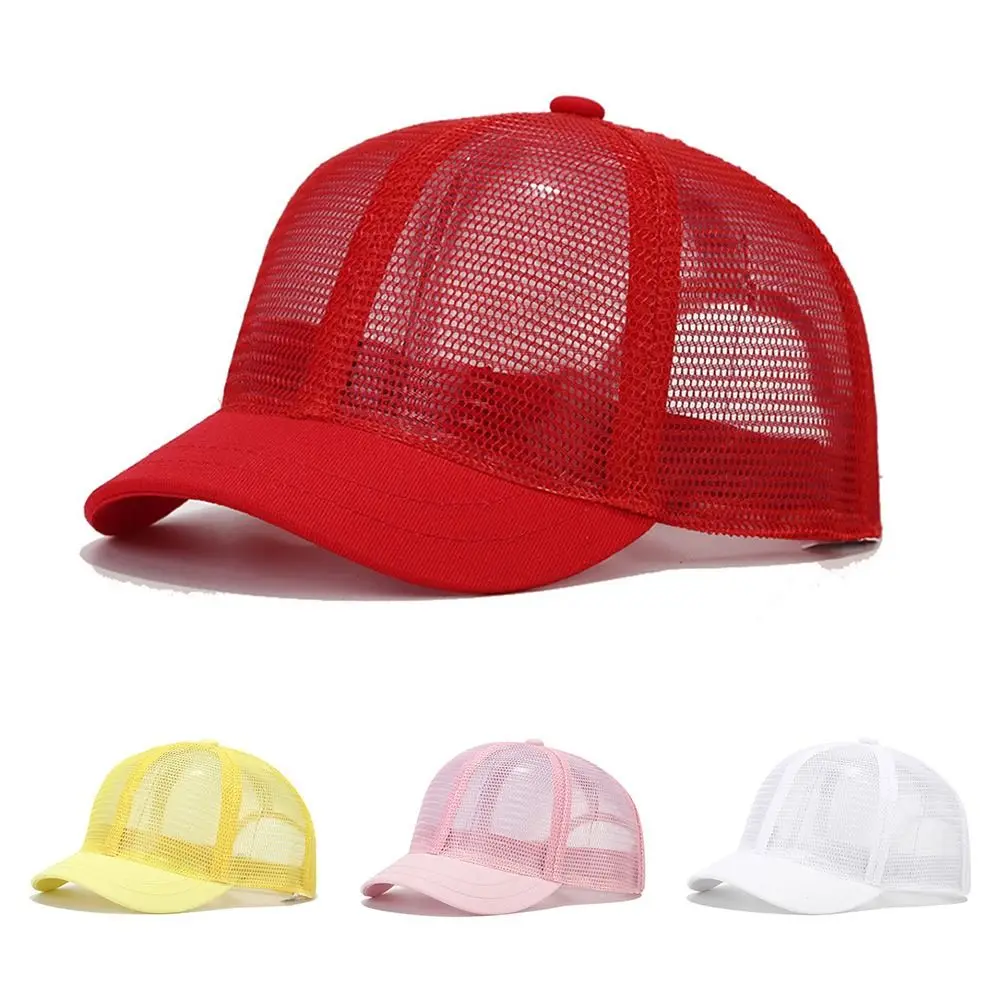 Casual Short Brim Baseball Cap Full Mesh Quick Dry Sun Hat Breathable Solid Color Peaked Cap for Women/Men