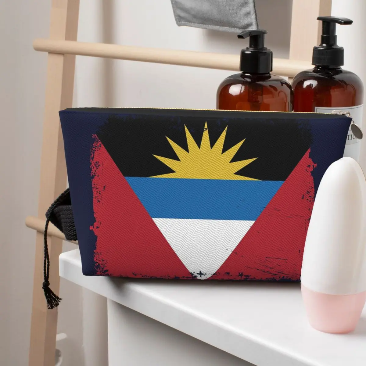 

Flag Of Antigua And Barbuda (4) Women Cosmetic Bags Travel Makeup Organizer Pouch Toiletry Storage Dopp Kit Case