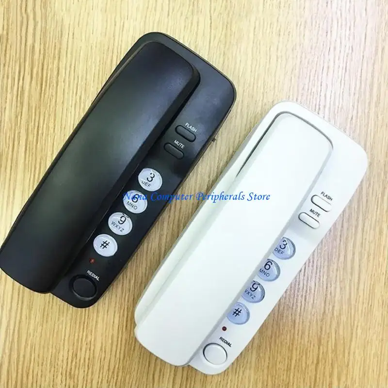 F68C Fixed Landline Wall Telephone Portable Mini Phone Wall Mountable Telephone
