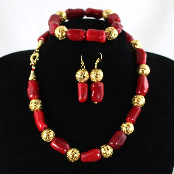 

Original Coral Bead Necklace Set Fantastic Nigerian Wedding Coral Beads Jewelry Set Traditional Wedding African Jewelry ABH539