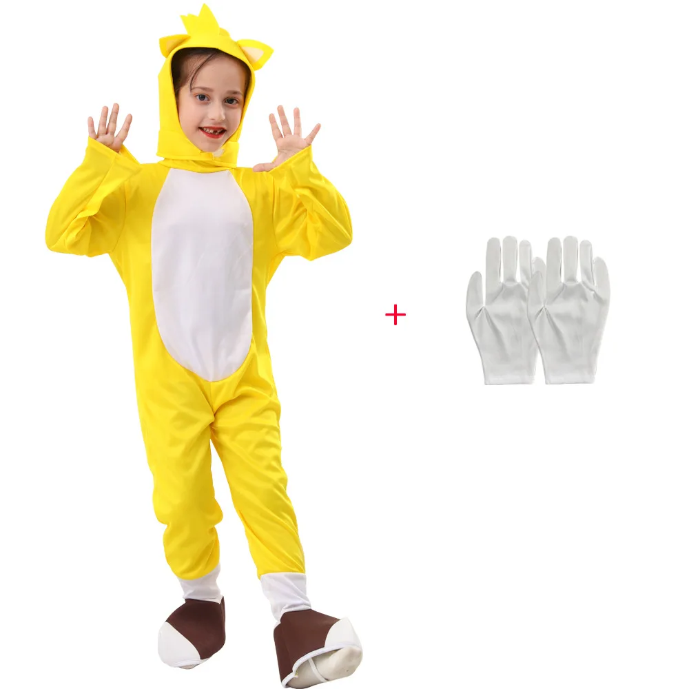 Costume de cosplay Sonic pour enfants, costume de batterie, jeu d'anime, Kasgehog Zentai, fête d'Halloween, performance