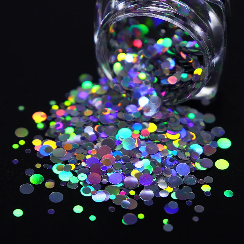 Round Holographic Glitter Sequin For Resin Filling Mix Size Bubble Circle Paillette Nail Art Flakes Slices Jewelry Making DIY