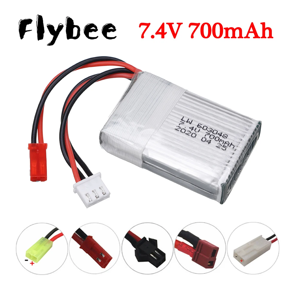 7.4V 700mAH 603048 Lipo Battery For Udi U829A U829X MJXRC X600 HQ 907remote control Li-po battery 7.4 V 700 mAH 20C JST/SM plug