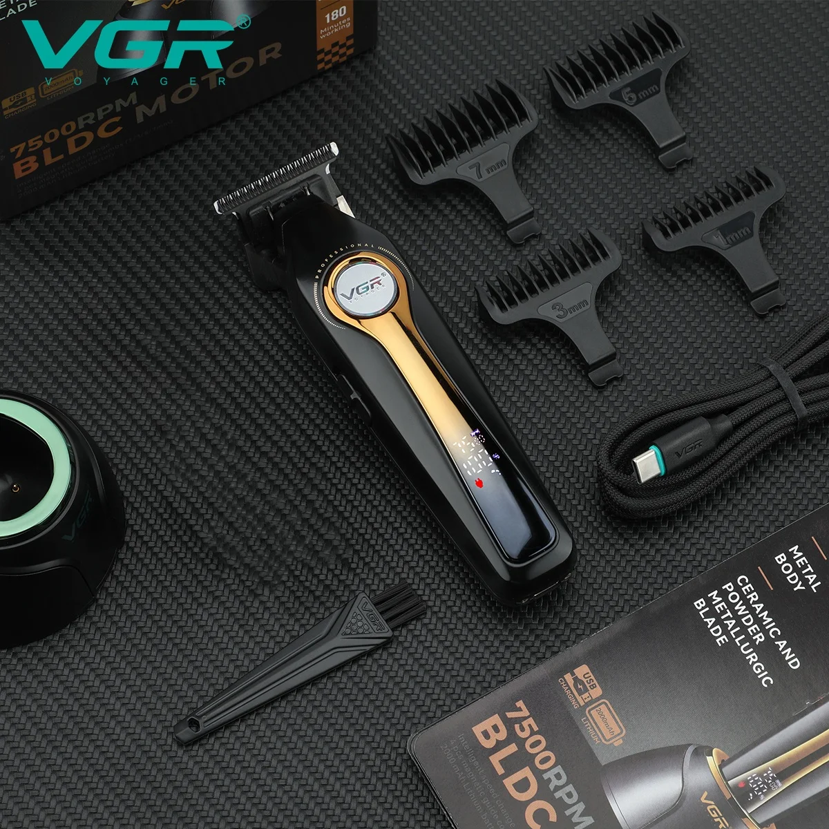 VGR Clippers Professional Hair Clipper Electric Hair Trimmers Rechargeable Body trimmer Brushless Motor Hair Clippers Men V-993