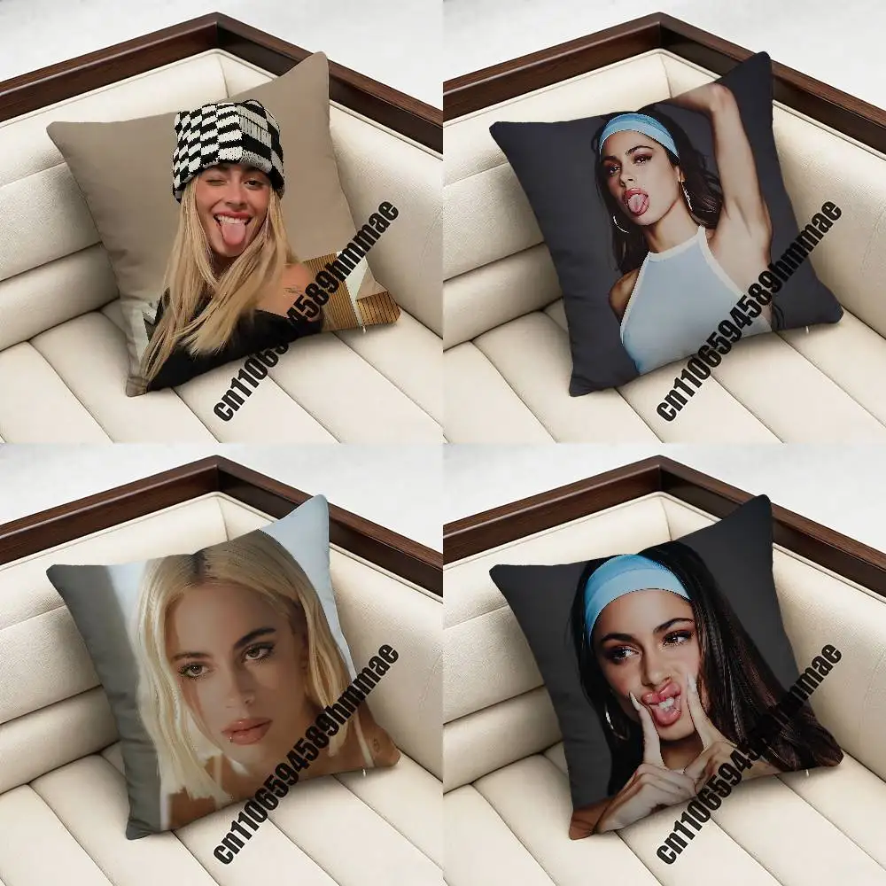 

For Argentine singer and actress T-Tini Throw Pillow Case Sham 45x45cm 40x40cm Square Car Pillowcase Pad Cushion Cover