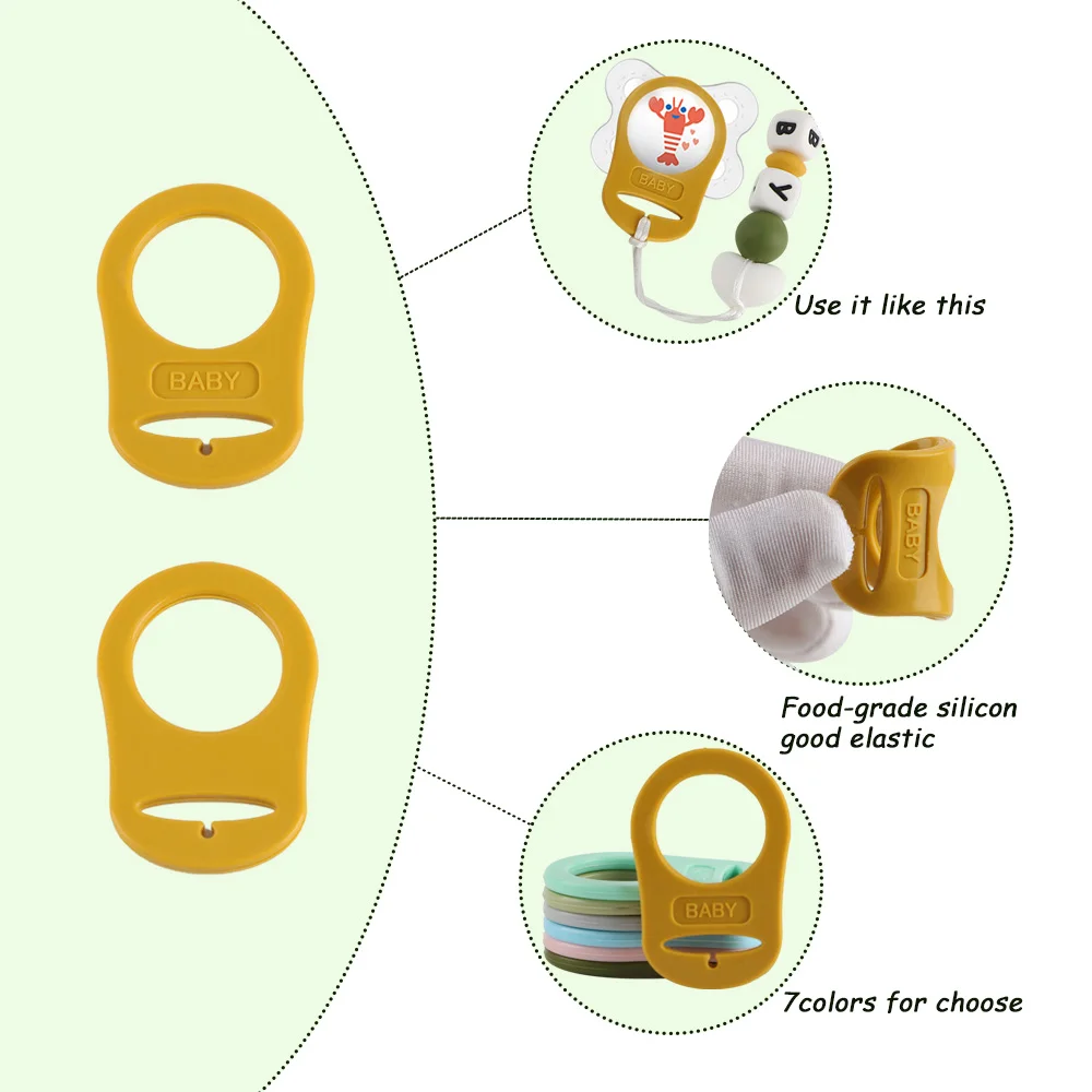 Pacifier Holder Clip 5/10Pcs Multi Colors Silicone Button Components Adapter Silicone Button Mam Ring For Soothing Tool