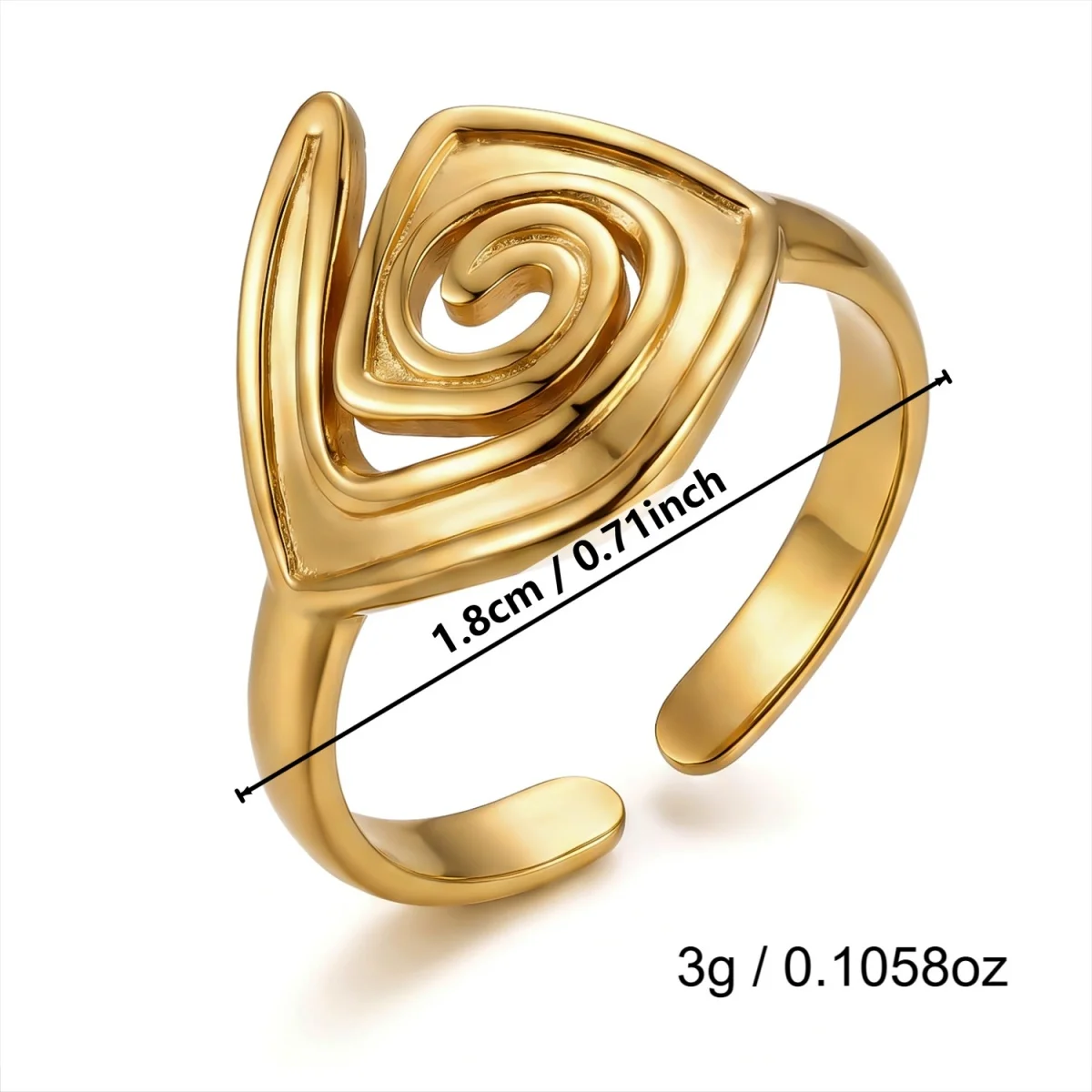 Vintage Edelstahl-Ringe mit Sonnenblumen- und Blattmuster für Damen und Herren, Punk-Mode, geometrischer Spiral-Oval-Fingerring, Schmuck – Detail 37