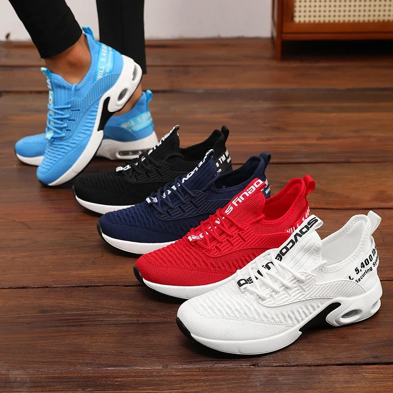 2026 Neue Herren Blaue Dämpfungs-Sportschuhe Atmungsaktive Mesh-Laufschuhe Leichte Rutschfeste Sport-Walkingschuhe – Detail 4