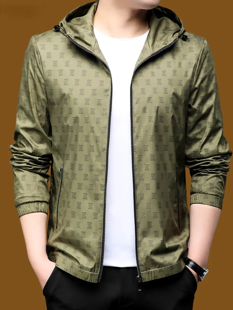 Silk Sun Protection Shell Jacket Men's Jacket Hooded 2024 New High-End and Fashionable Trendy Casual Jacket