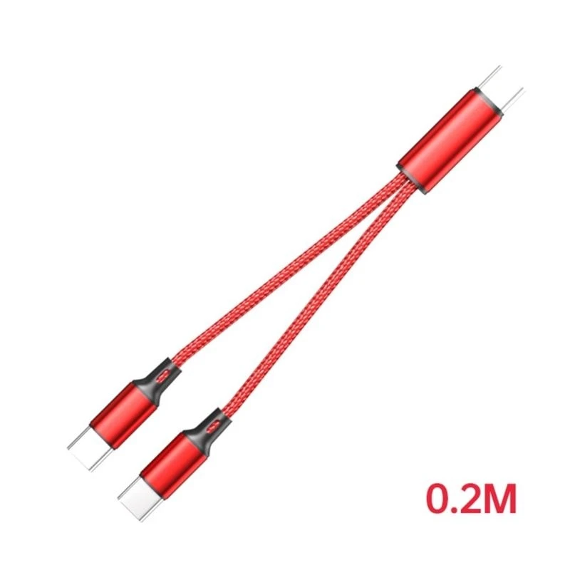 USB C To 2 USB C Male شحن محول الفاصل 2Port كابل لمزامنة البيانات السريعة