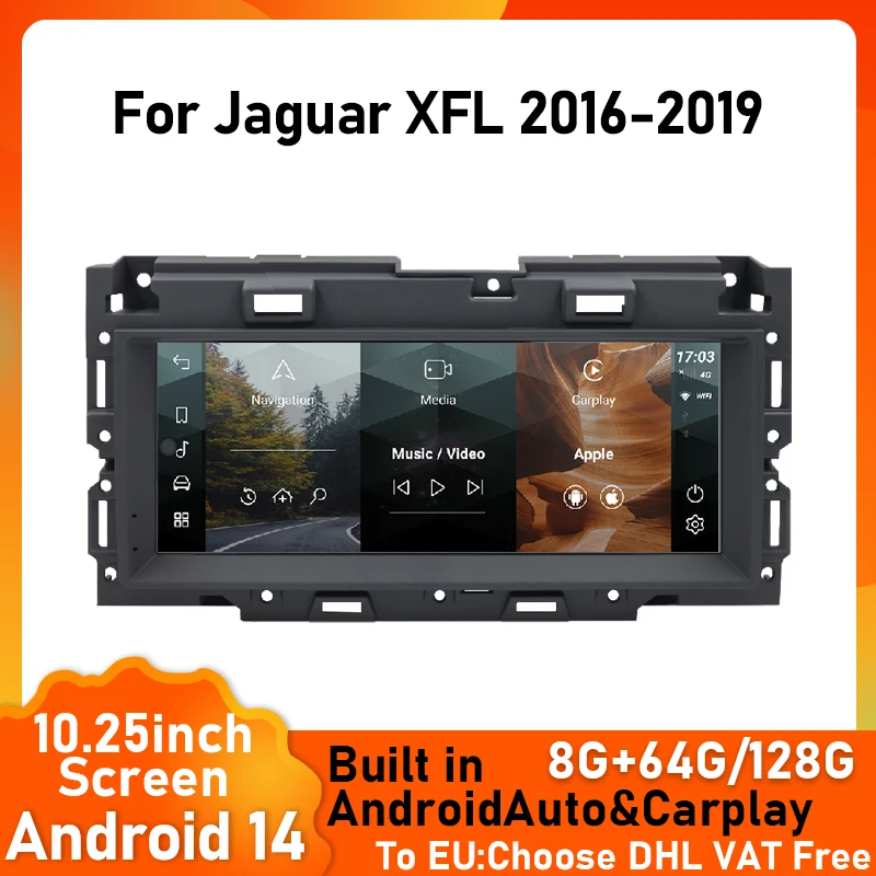 

Android14 Car Radio For Jaguar XFL 2016-2019 2DIN Car Auto Wireless Carplay Auto Navigation Multimedia Player GPS 4G