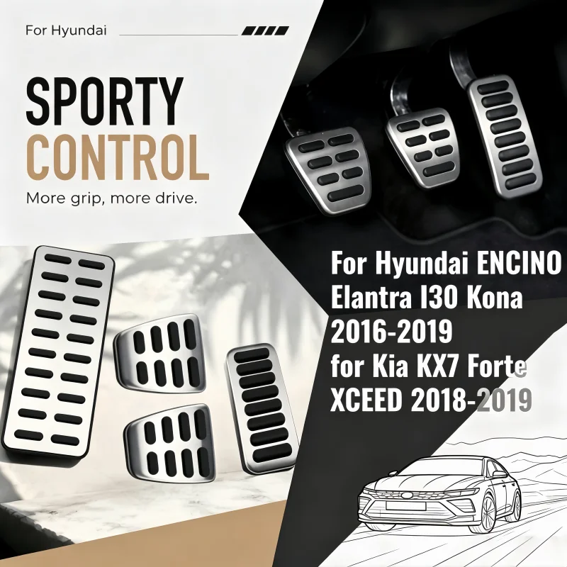 Car Gas Brake for Hyundai ENCINO Elantra I30 Kona 2016-2019 for Kia KX7 Forte XCEED 2018-2019 Foot Rest Pedal Cover Accessories