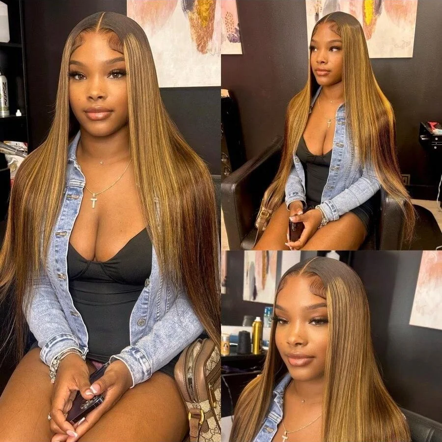 Выделите 4/27 13x4 кружевные фронтальные парики из натуральных волос, предварительно выщипанные волосы с детскими волосами, отбеленные узлы, 200% прямой парик для женщин