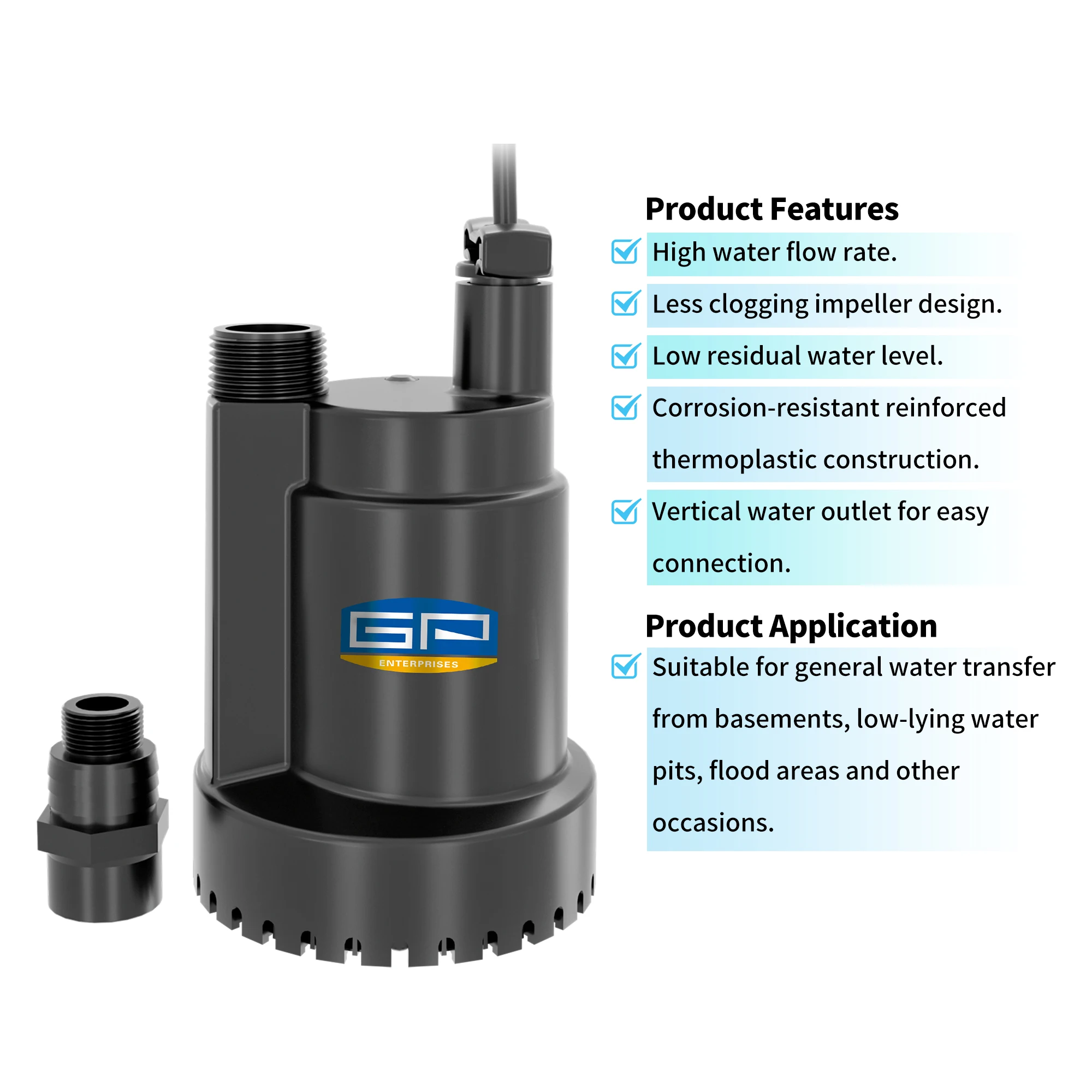 energy saving portable small submersible utility water pump factory price in China