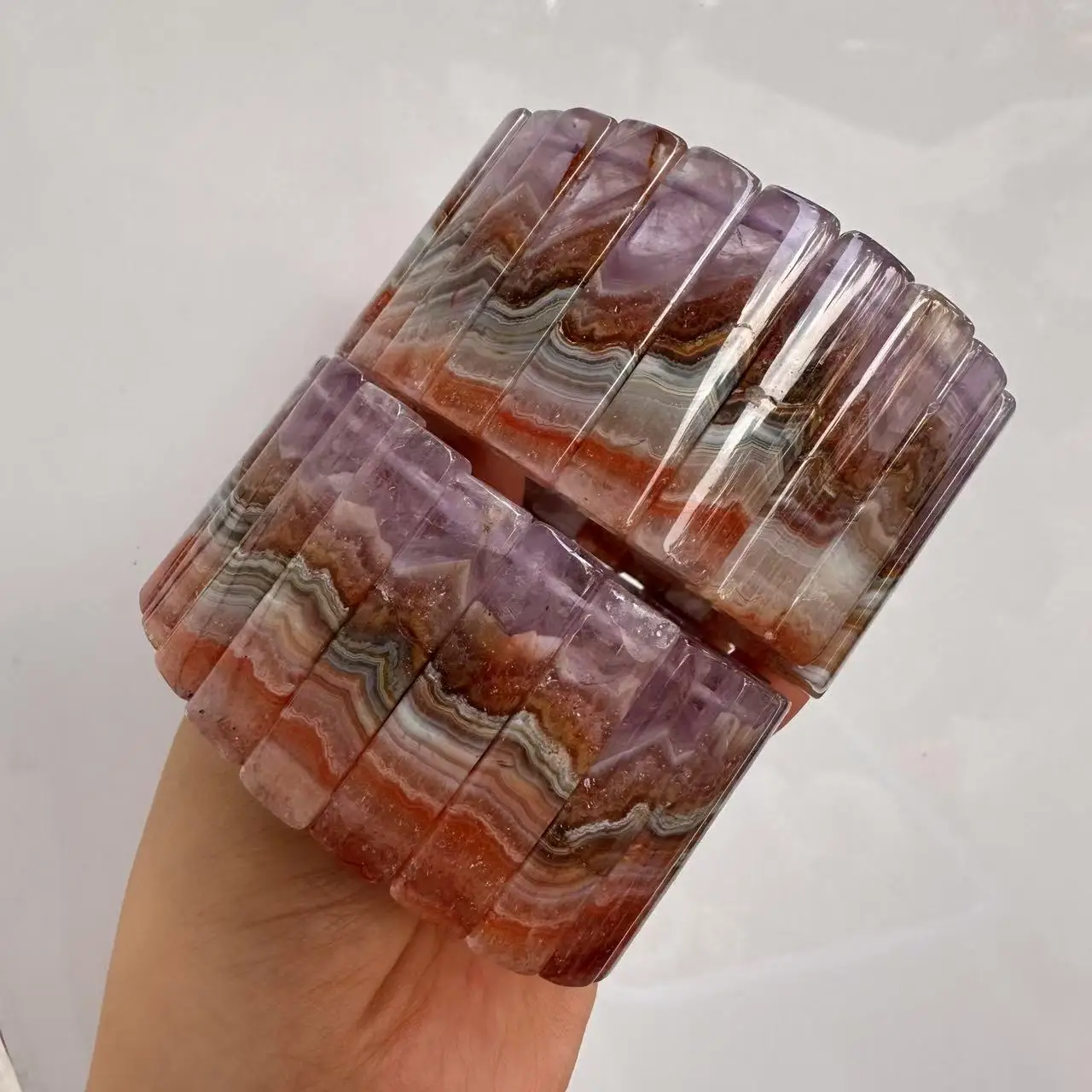 

Natural Cacoxenite Amethyst Bangle Women Purple Gemstone Bracelet Fashion Jewelry Elegant Crystal Accessory Birthday Gift