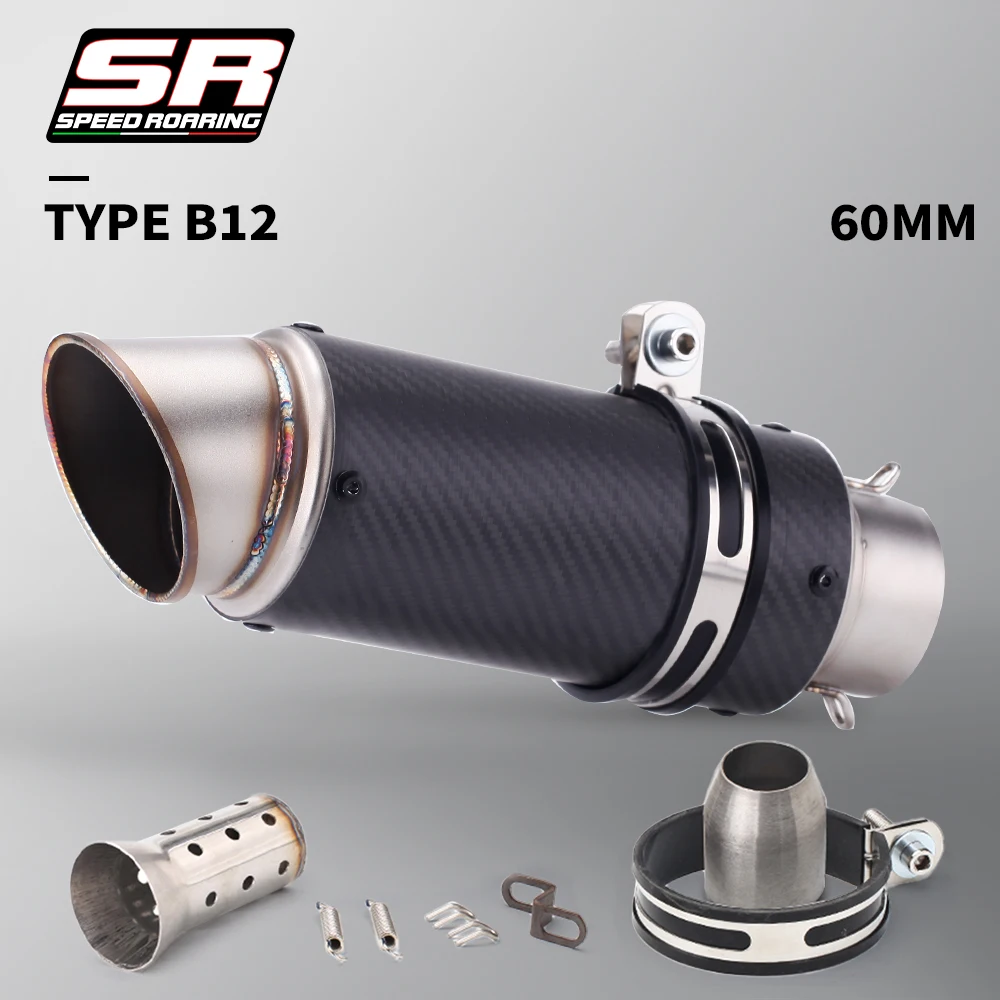 51mm 60mm Universal Motorcycle Exhaust Muffler Silencer Steel with DB Killer-project Z800 900 Z1000 CBR600 S1000RR MT07 MT09 image 3