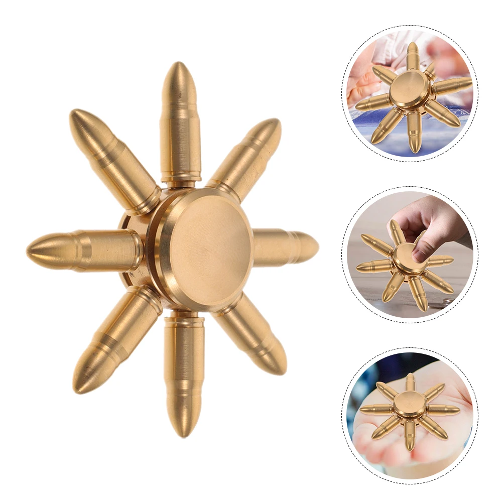 

2pcs Copper Finger Metal Rotate Game Plaything Detachable Decompression For Adults Teens Small Interactive Gyro Portable