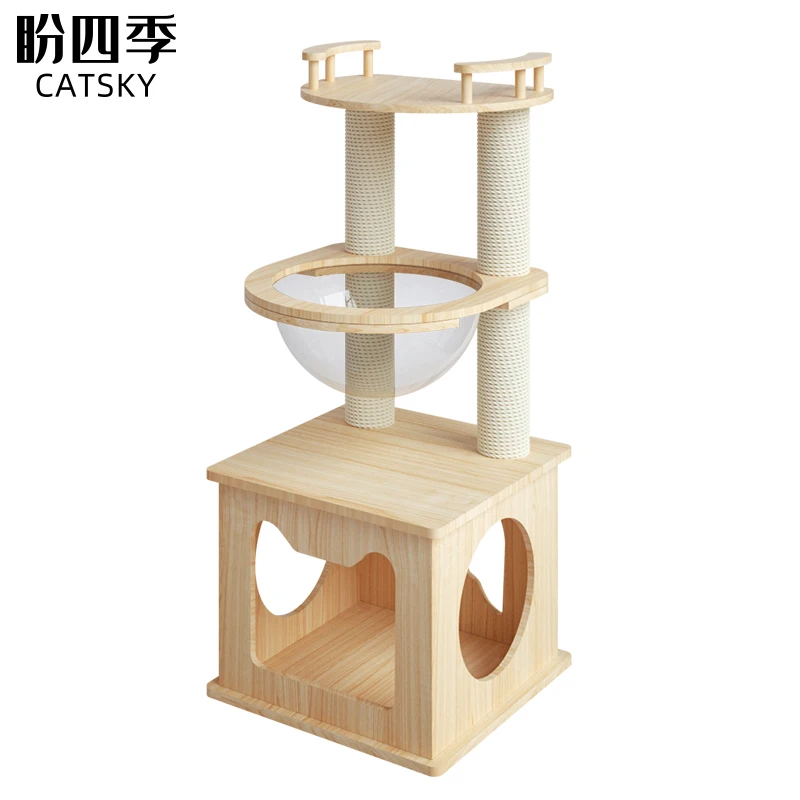 Factory Directly Nest Tree One Cat Large Solid Wood Cat Climbing Frame