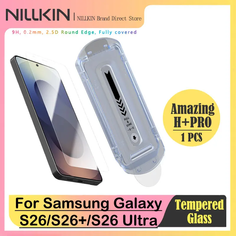 

For Samsung Galaxy S26/S26+/S26 Ultra AR Tempered Glass Screen Protector, NILLKIN Anti-Glare Coating, 9H, 2.5D Edge, Oleophobic