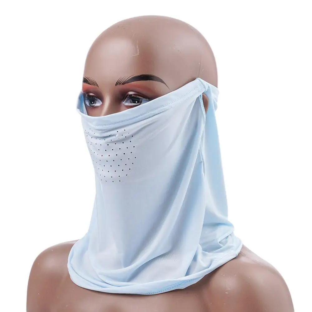 Face Scarf Breathable Ice Silk UV Sun Protection Mask Soft Adjustable Anti Ultraviolet Thin For Summer Outdoor Face Scarf