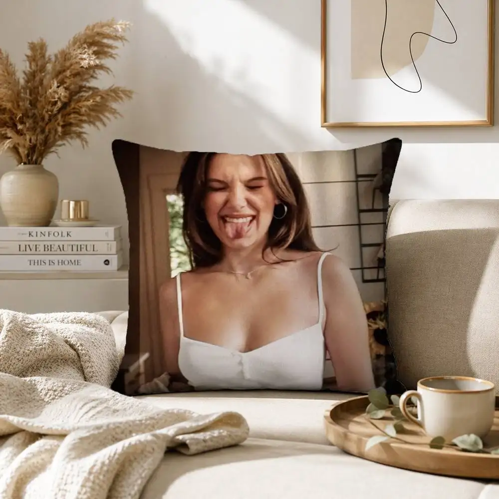 Millie Bobby Brown Pillow Case for Sofa Living Room Home Office Decor Protective Cover view 3