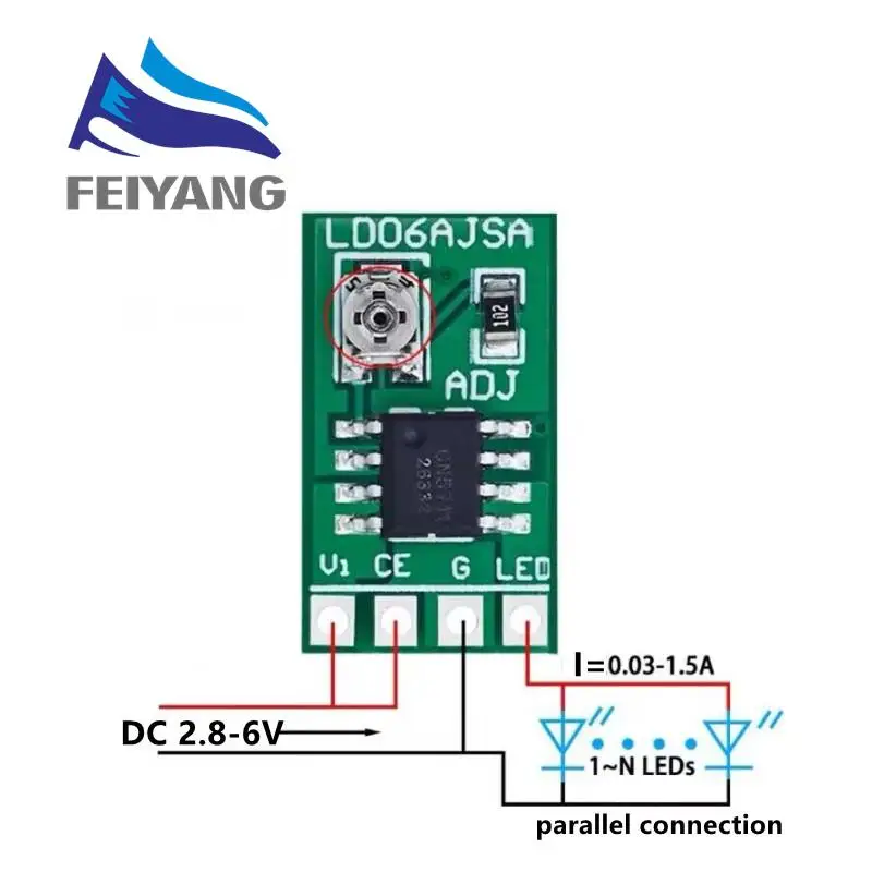 SAMIORE ROBOT New 30-1500MA Adjustable Constant Current LED Driver DC 3.3V 3.7V 4.2V 5V PWM Control Board Buck Power Module