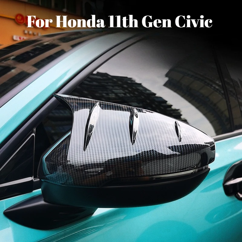 

Для Honda Civic Inspire 11-го поколения: накладки на зеркала заднего вида, глянцевые черные, под карбон, аксессуары для тюнинга экстерьера