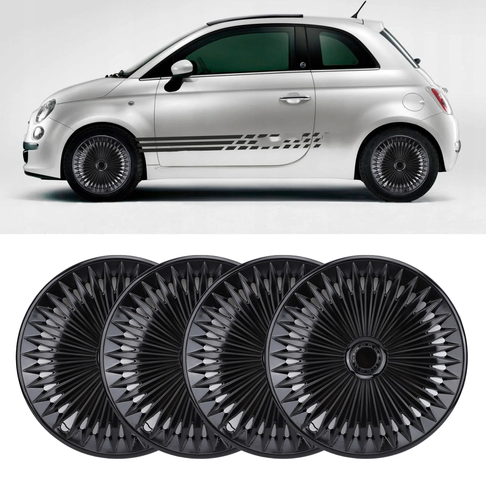 

4Pcs Wheel Cover Hubcaps 17in Hubcaps Stylish Look Wear Proof ABS Universal Fit Snap On R17 Wheel Rim Cover for Most Cars SUV