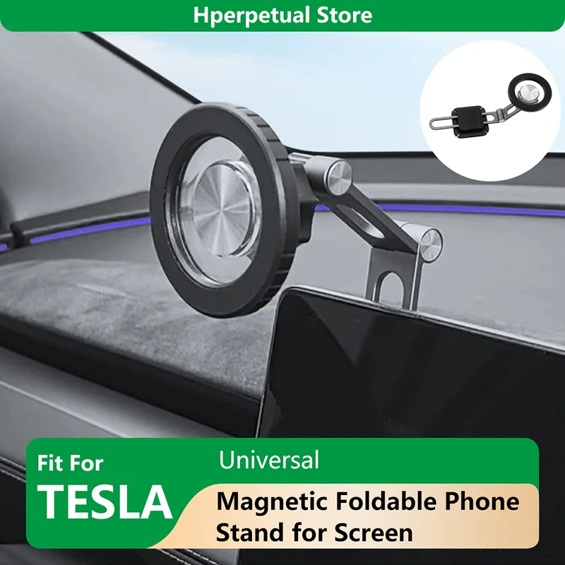 

For Tesla Model 3 Highland Model Y Launch Juniper 2025 2026 Magnetic Car Phone Mount Anti Shake Vibration Proof Holder Stand