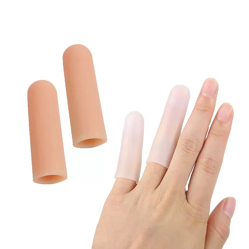 

4Pcs Silicone Toe Tube Finger Protector Sleeve High Temperature Resistant Hamburger Pizza Food Anti-slip Finger Cover