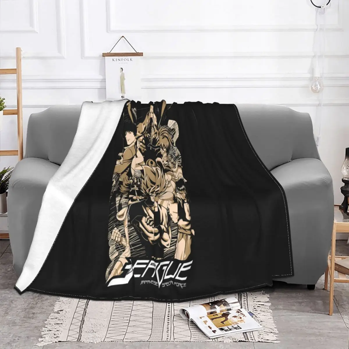 Design Retro Japanese Anime Saint Seiya Cowboy Bebop Himura Kenshin Yuyu Hakusho Classic C Throw Blanket